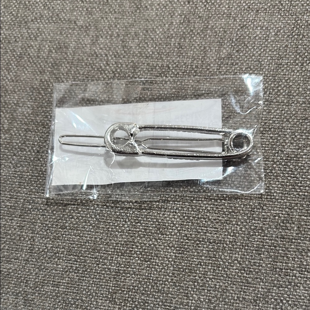 Silver Safety Pin Hair Clip